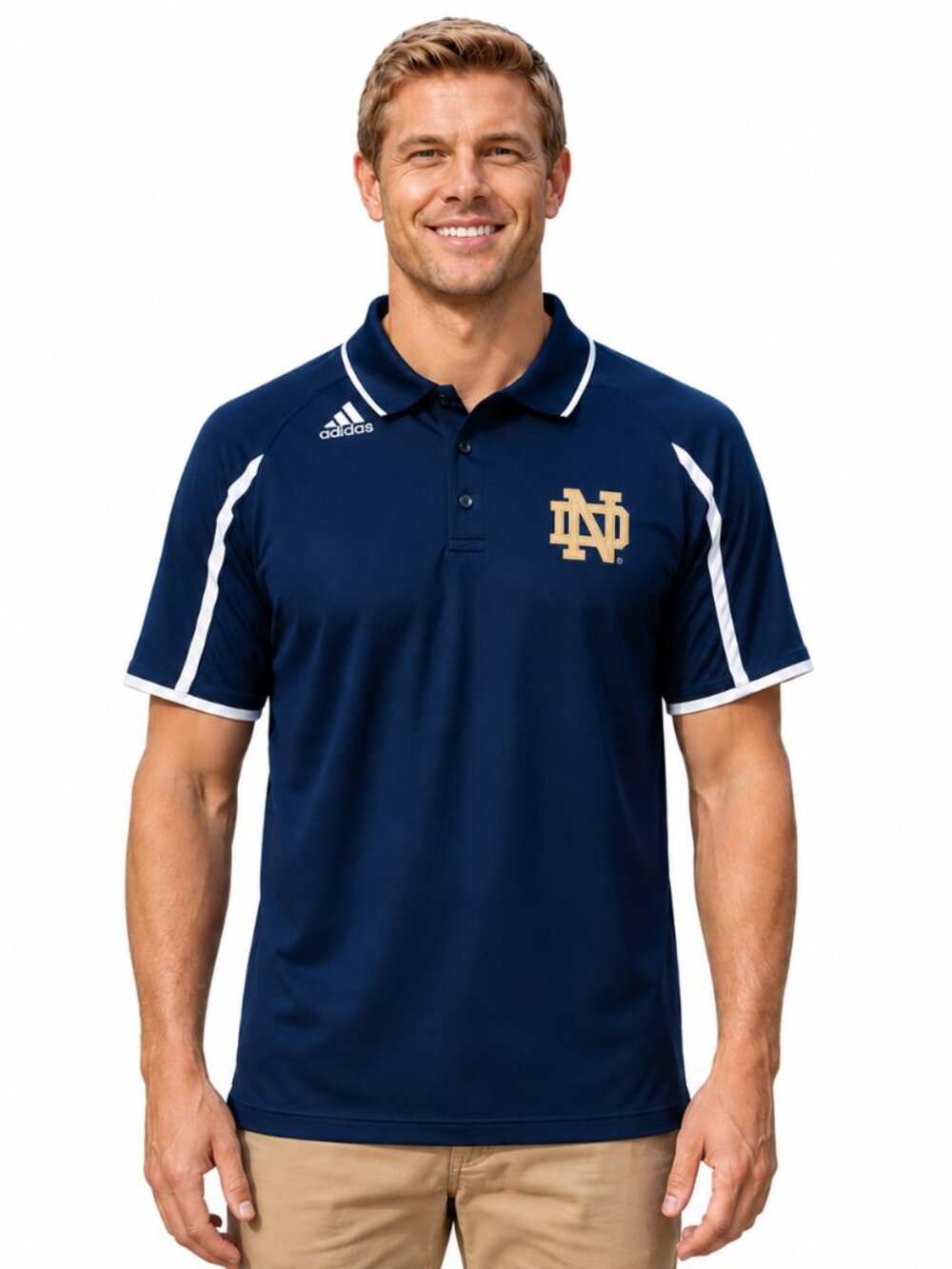 Adidas Men's Notre Dame Fighting Irish Coaches Sideline Polo Medium Navy Blue